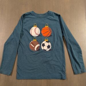 Cat & Jack Teal Sports Graphic Long Sleeve Tee
